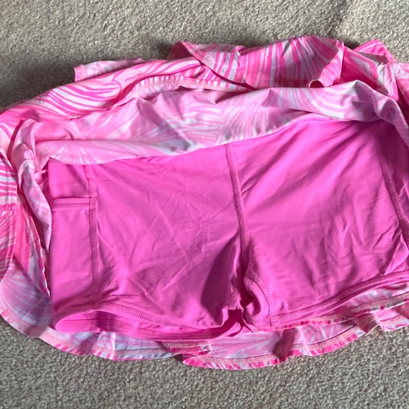 Lilly Pulitzer Hot Pink & Light Pink Palm-Print Ruffle Skirt - Picture 4 of 6